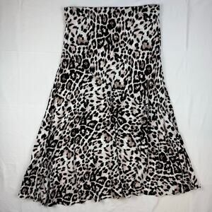 Styling You The Label Leopard A Symmetrical Stretch Midi Skirt Rare Size 16